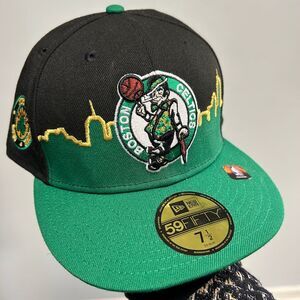 Boston‎ Celtics 59Fifty Fitted Hat New Era 7 1/2 Fit Skyline Black Green